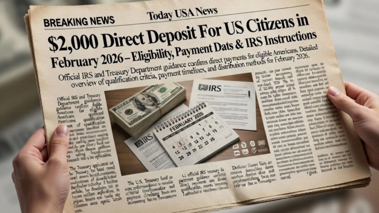 Don’t Miss Out! $2,000 Direct Deposit for U.S. Citizens in February 2026: Eligibility, Payment Timeline, and IRS Steps